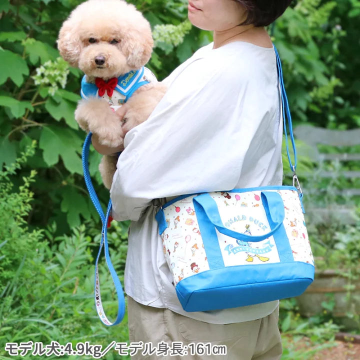 Dog walking bag, shoulder bag, crossbody bag, tote bag, Disney, Donald, 90th anniversary | Donald Duck, party pattern, blue, crossbody bag
