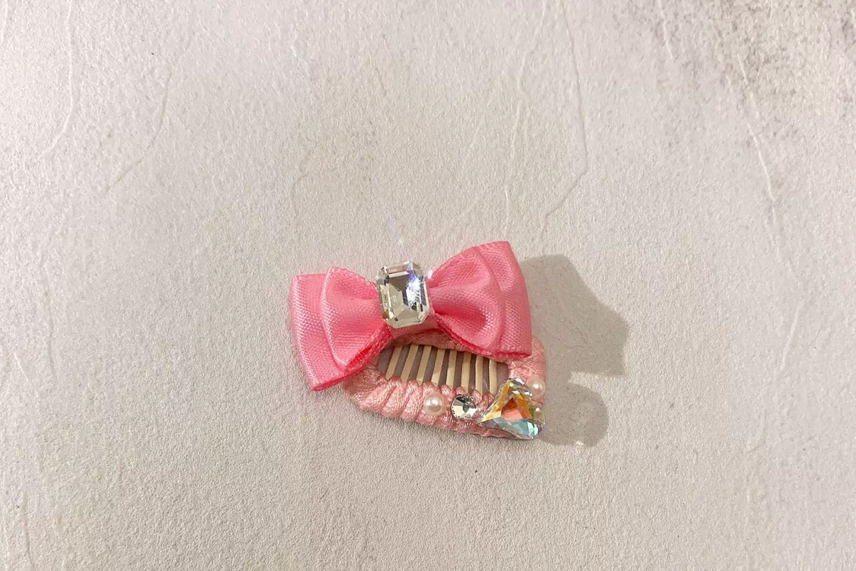 2.3cm Mini Hair Clip - Square Diamond Bows