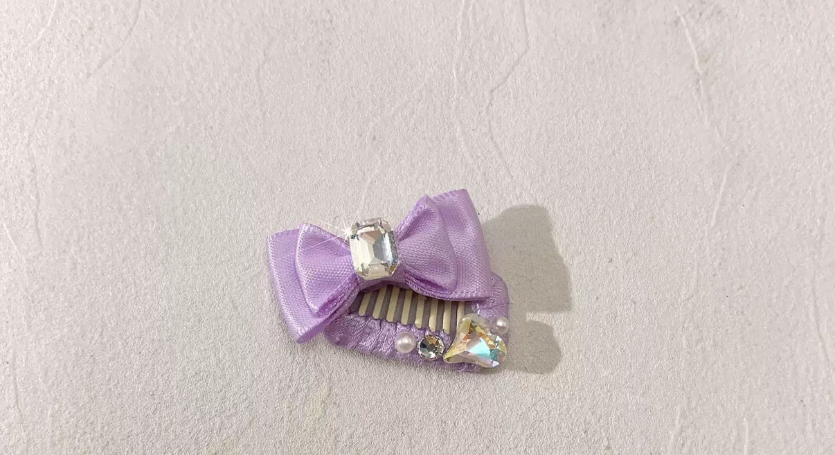 2.3cm Mini Hair Clip - Square Diamond Bows