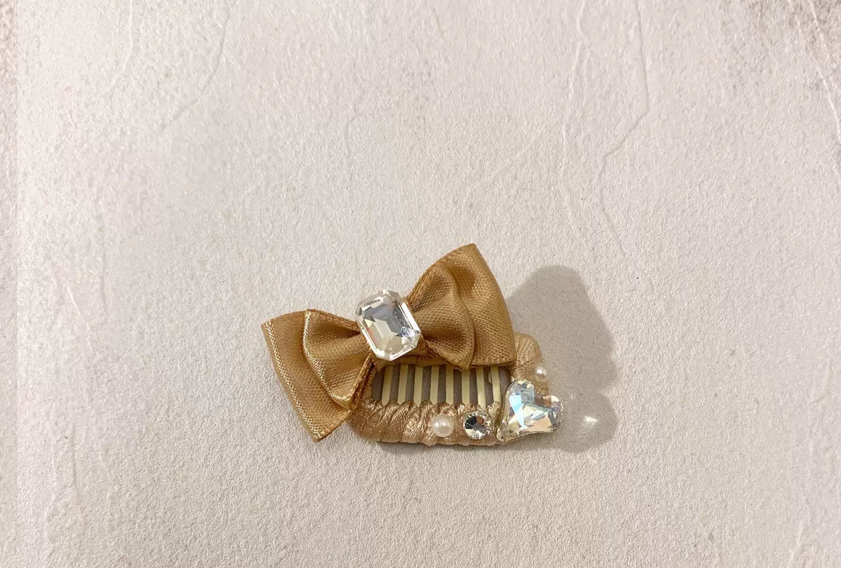 2.3cm Mini Hair Clip - Square Diamond Bows