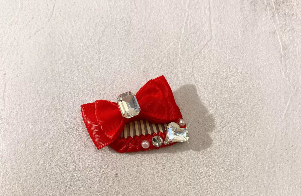 2.3cm Mini Hair Clip - Square Diamond Bows