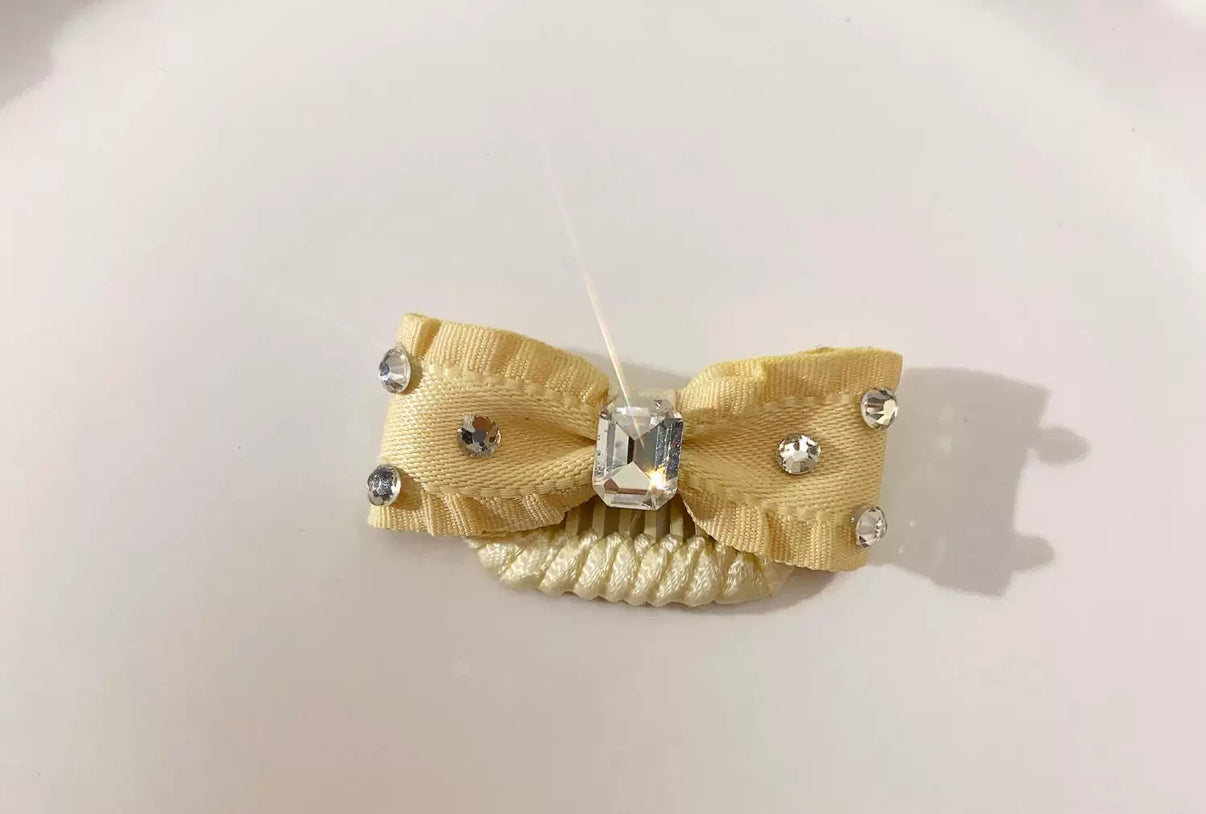2.3cm Mini Hair Clip -Lace Bows Diamond