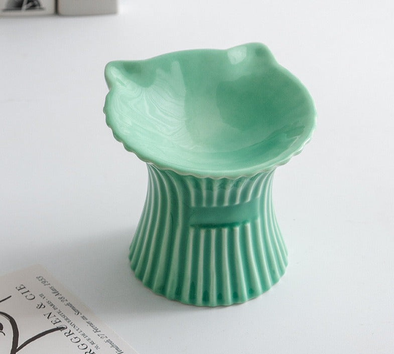 Cat Elevated Bowl - with cat ears