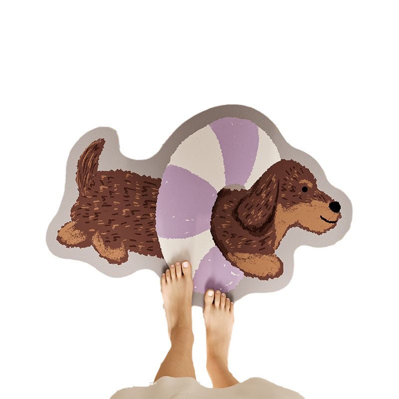 Dog Cat Water-Absorbent Non-Slip Bathroom Bathroom Household Diatom Mud Carpet Bath Mats & Rugs