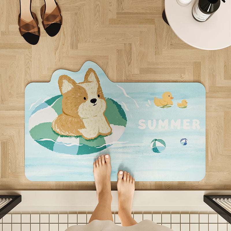 Dog Cat Water-Absorbent Non-Slip Bathroom Bathroom Household Diatom Mud Carpet Bath Mats & Rugs