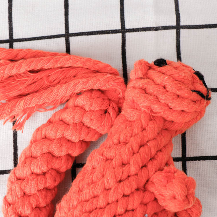 Cotton Rope Squirrel Dog Toy Chew Grinding Teeth Cleaning
