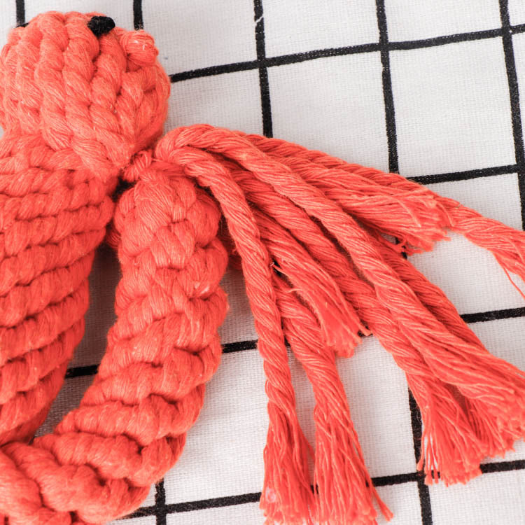 Cotton Rope Squirrel Dog Toy Chew Grinding Teeth Cleaning