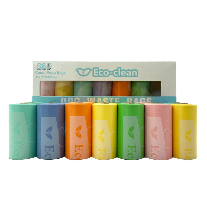ECO-CLEAN Dog Poop Bag, 360 Count Dog Waste Bags with dispenser, Leak-Proof, Unscented Poop Bags for Dogs, Cat Poop Bags