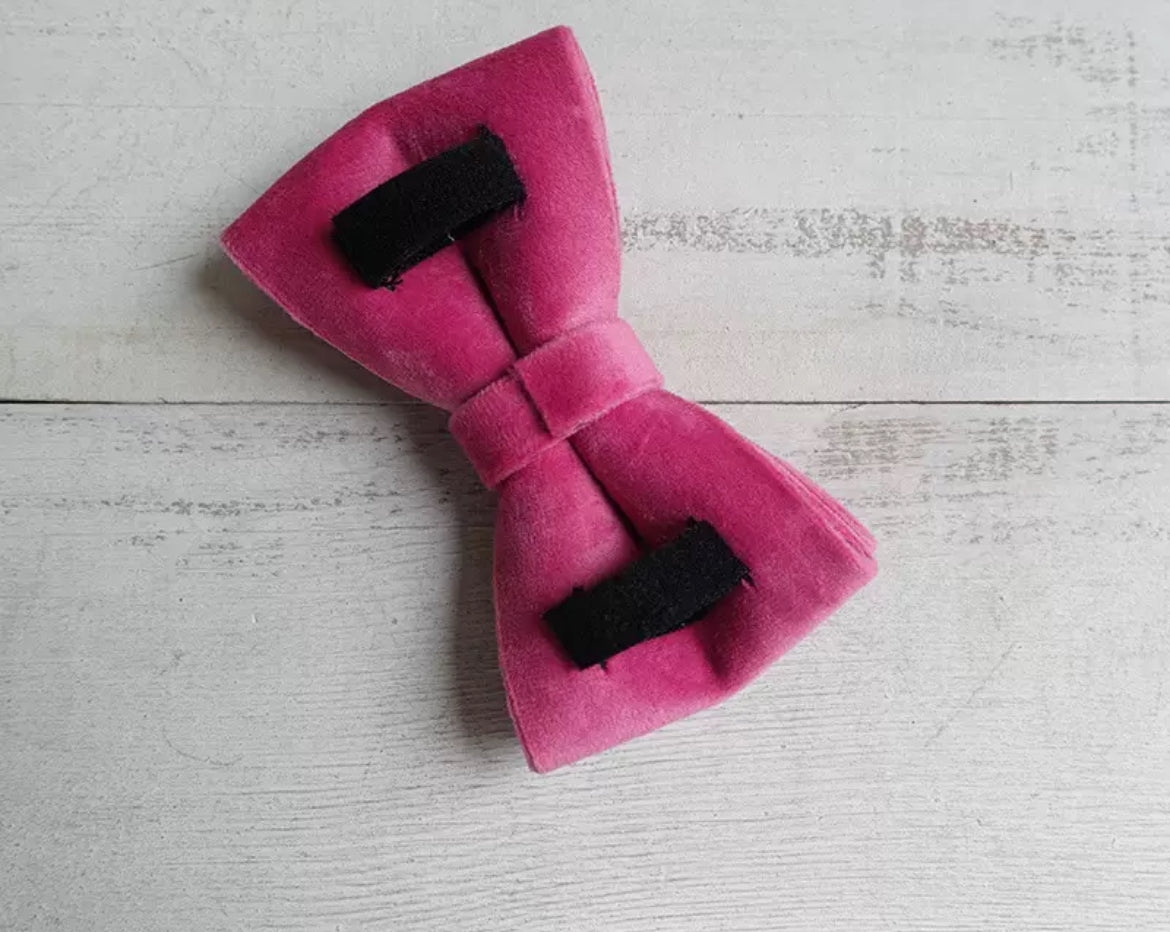 Barbie Pink Velour Collar Leash Bowtie