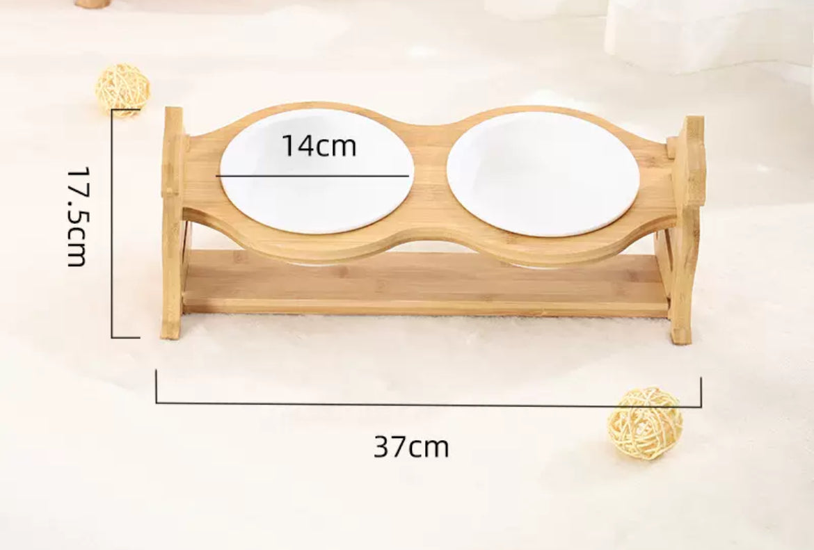 Adjustable Cat Bamboo Double Dining Table