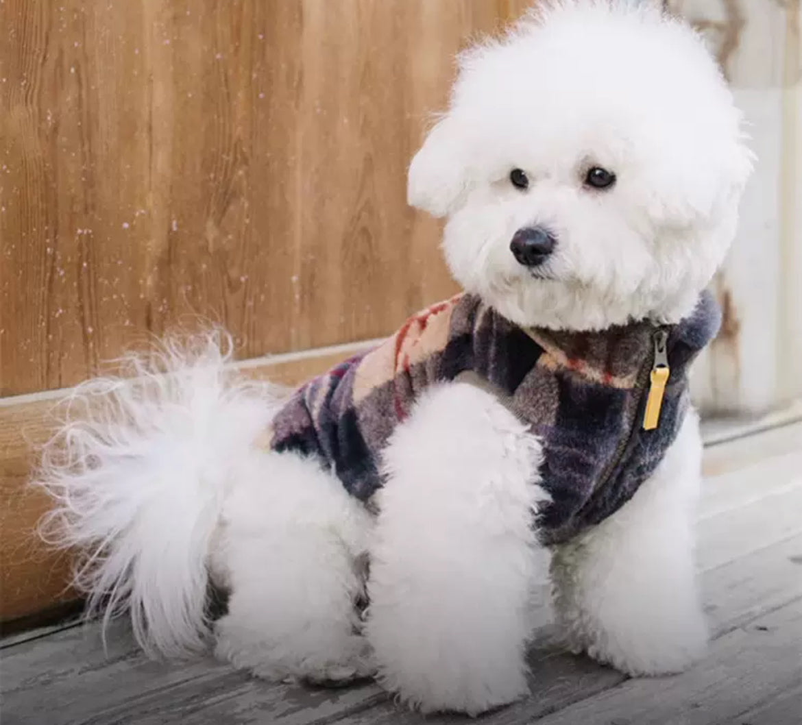2 Colours Plaid Vest Fleece
