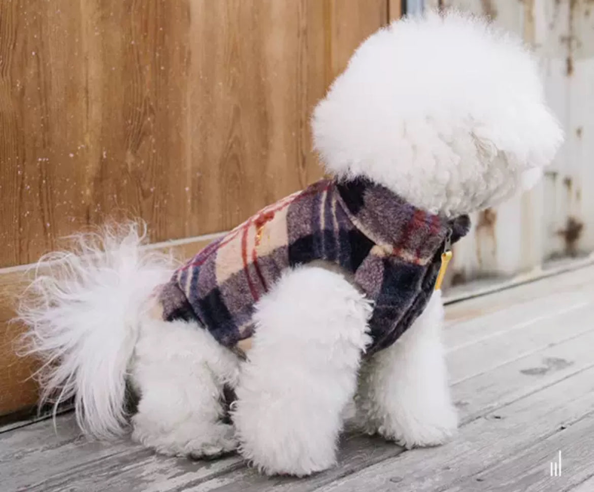 2 Colours Plaid Vest Fleece