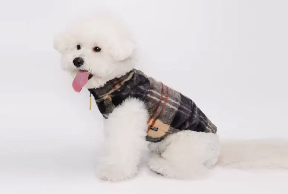 2 Colours Plaid Vest Fleece