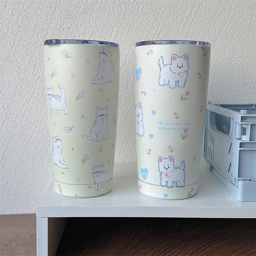 Stainless Steel Thermal Coffee Mug Dog Cat