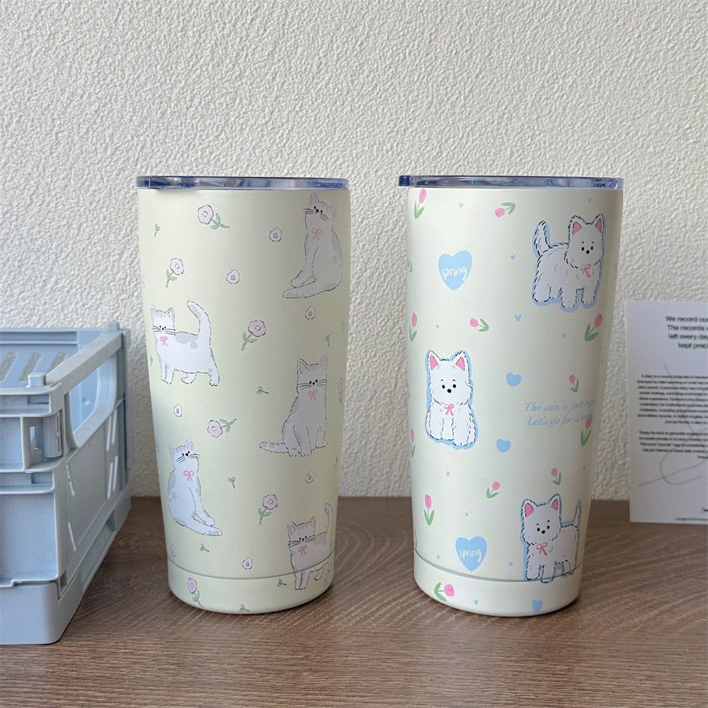 Stainless Steel Thermal Coffee Mug Dog Cat