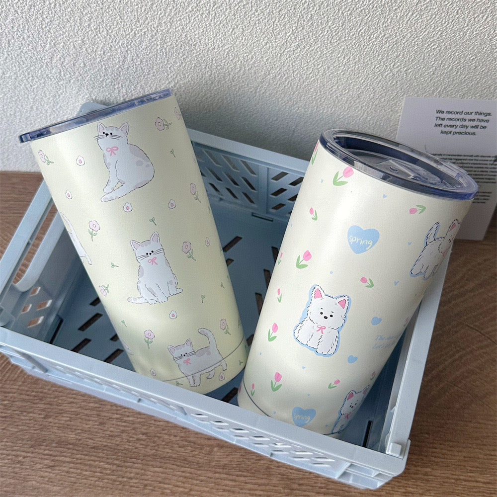 Stainless Steel Thermal Coffee Mug Dog Cat