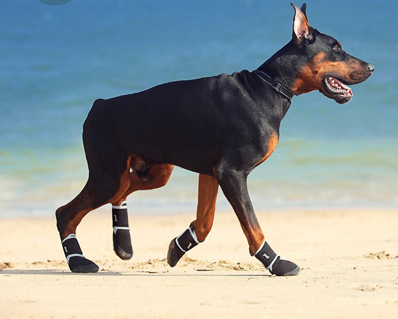 4PCS Dog Boots Paw Protector,Sports Non-Slip Pet Dog Anti-Slip Sole, Breathable Dog Booties Paw Protector for Hot Pavement Winter Snow Hiking Booties