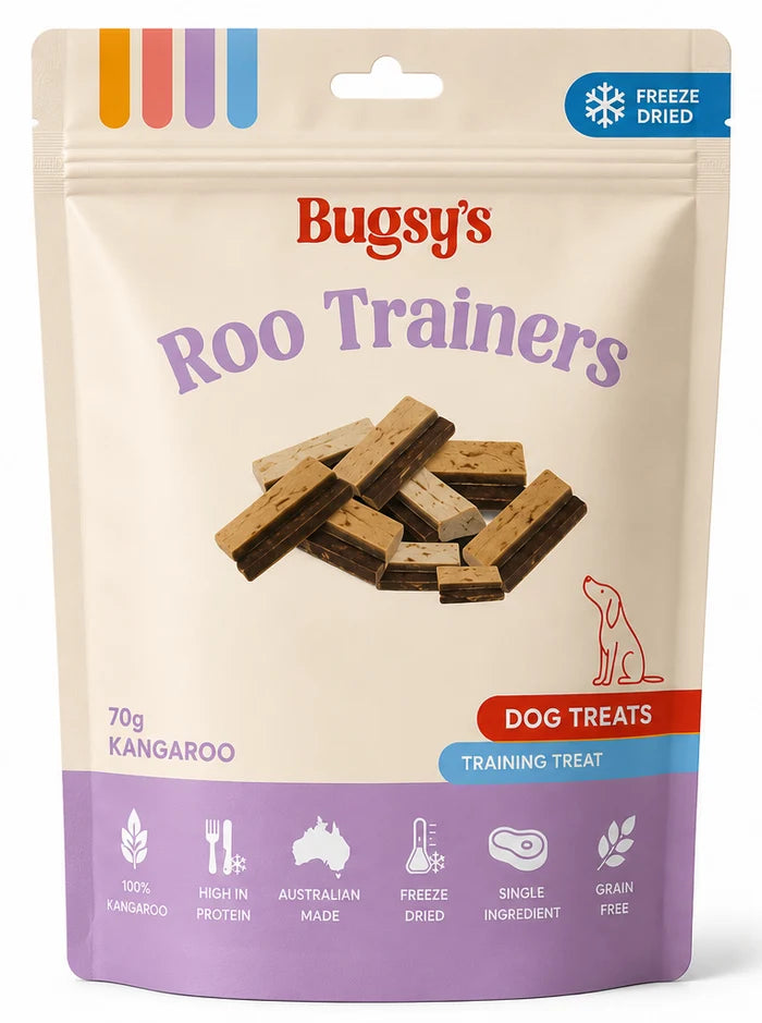 Bugsy Roo Trainers 70g | Bugsy Freeze-Dried Kangaroo Treats