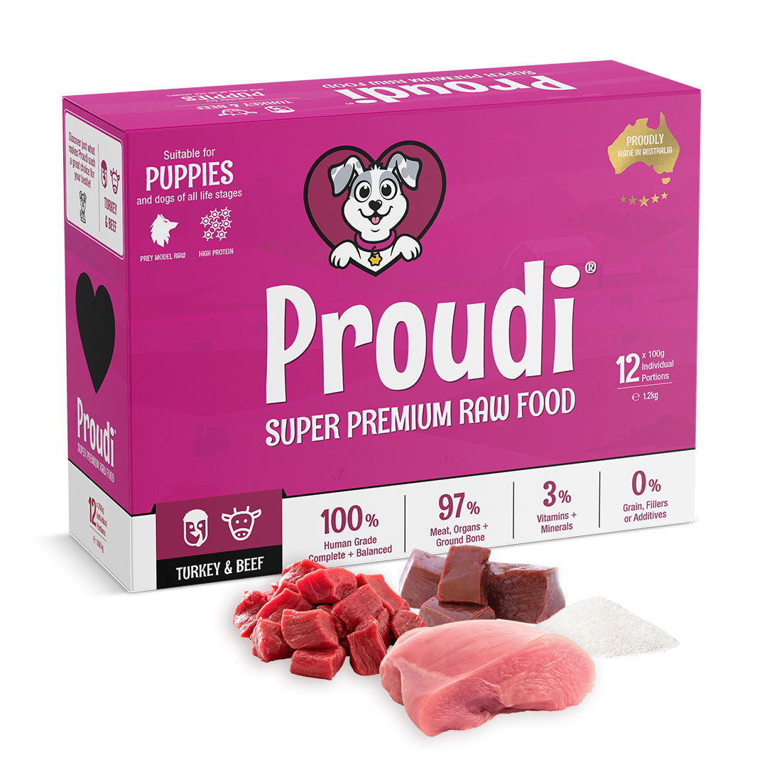 Proudi Dog Puppy Turkey & Beef 1.2kg
