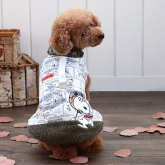 Snoopy dog clothes winter cotton-filled vest air vest far infrared small medium large dog | Fall/winter Flying Ace heat retention warm cold protection cold protection lightweight light warm easy to wear