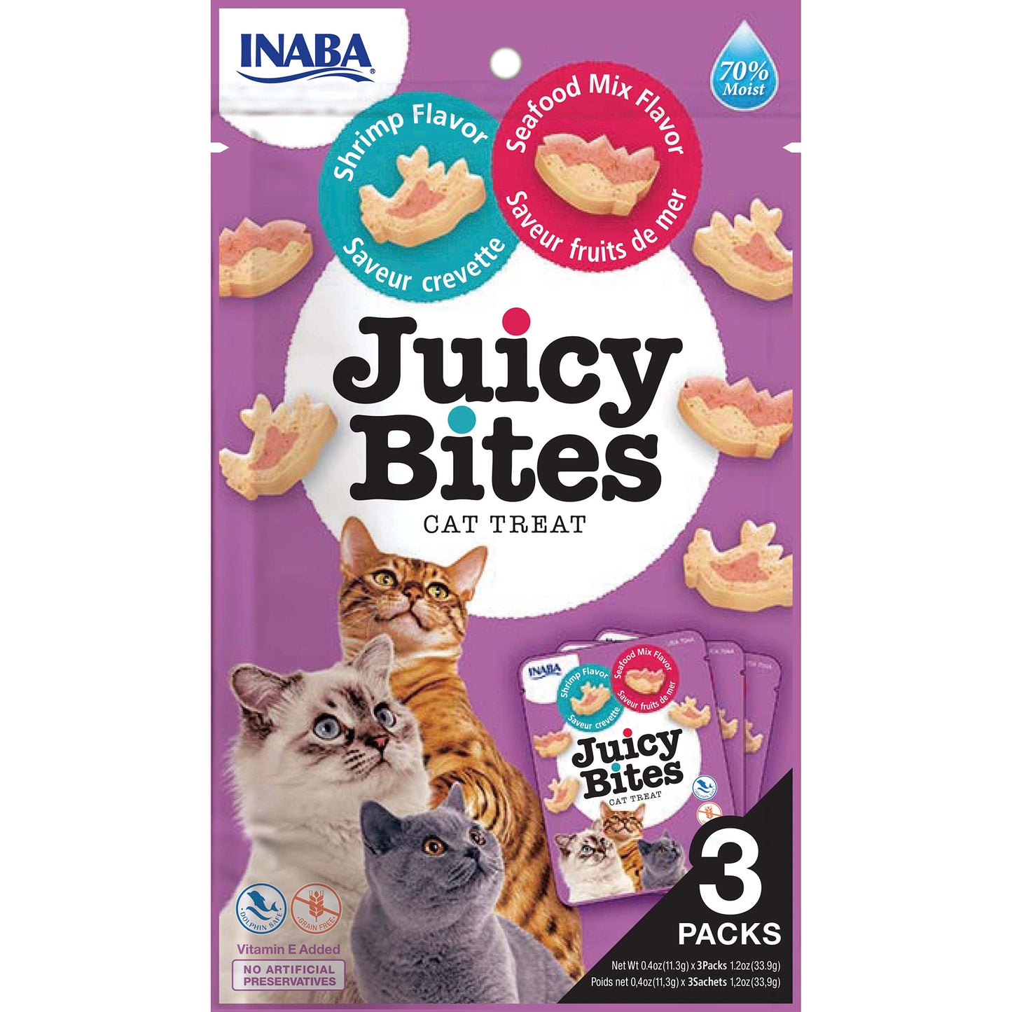 Inaba Churu Juicy Bites Cats Shrimp & Seafood 34g