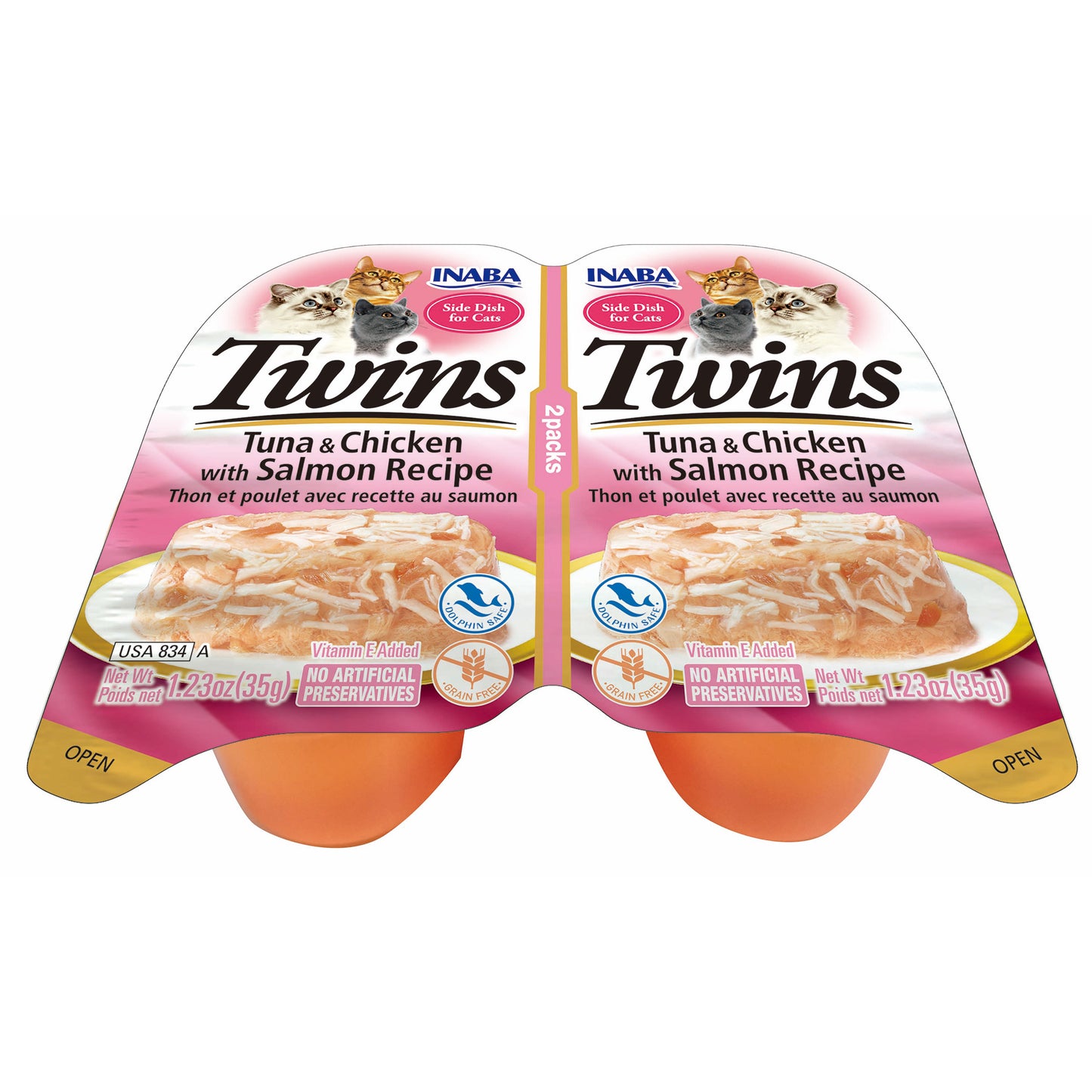 Inaba Churu Twins Twins Tuna & Chicken with Salmon Recipe 70g (35g X 2 Cups)