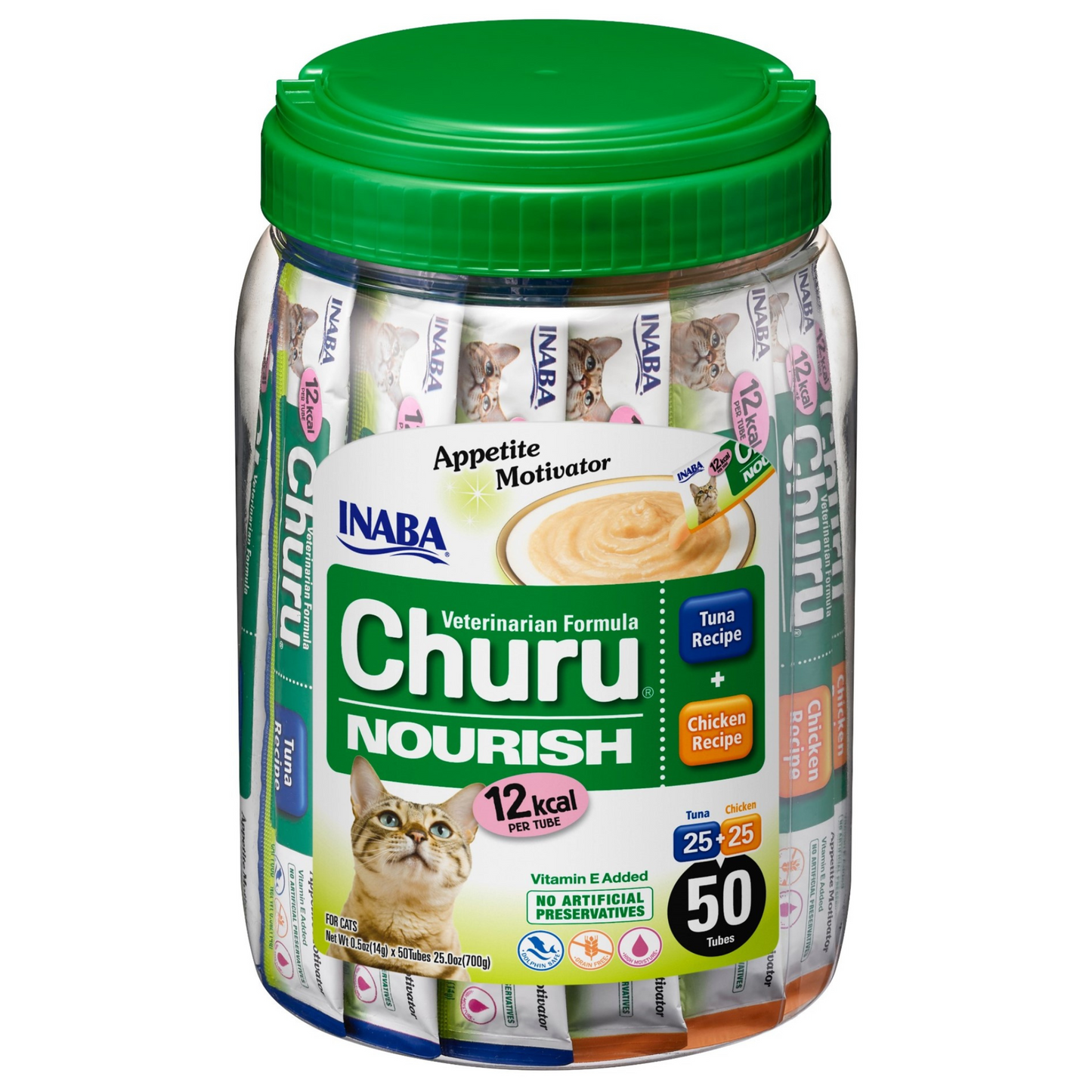 Inaba Churu Nourish Tuna Recipe & Chicken Recipe 700g (14g X 50 Tubes) Tub