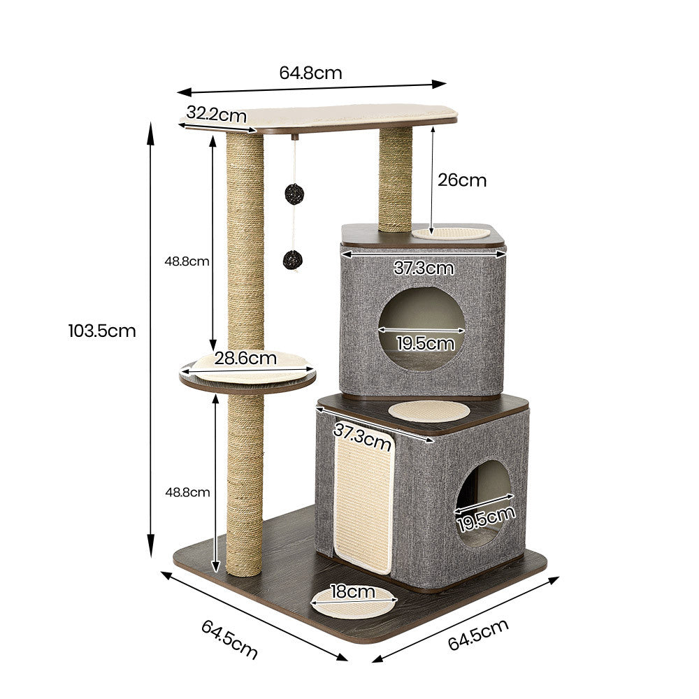 Taily Cat Tree Condo Dual Cubox