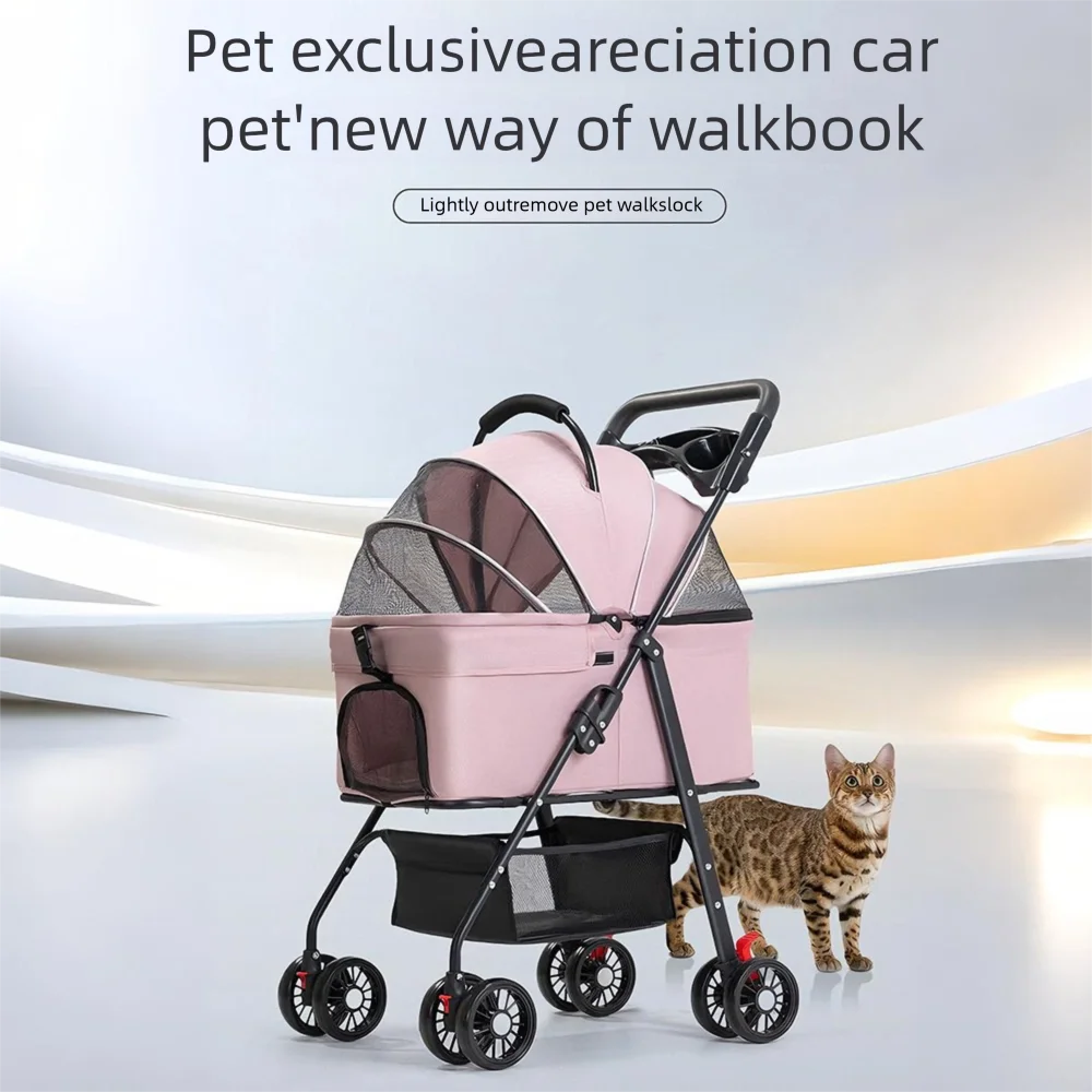 3-in-1 Pet Stroller/Carrier for Small Dogs Cats/Dog Car Seat - Dog Stroller with Detachable Carrier - Portable Folding Travel Pram Pushchair