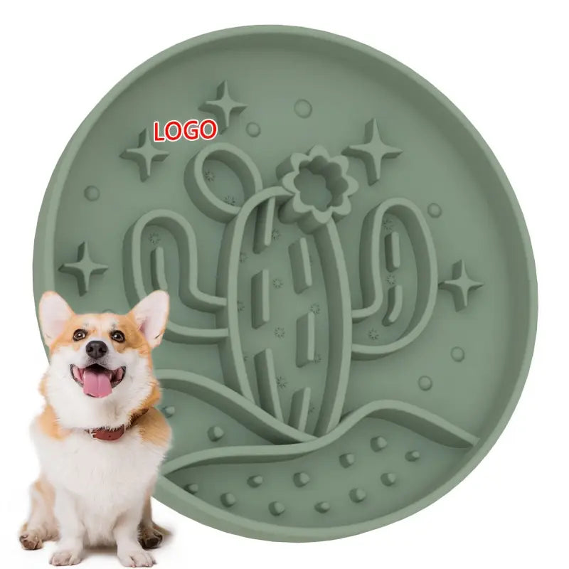 Cactus Shaped 3-in-1 Pet Slow Food Bowl Silicone Licking Mat and Puzzle Feeder