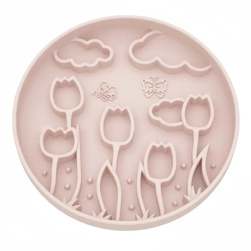 Tulips-Shaped 3-in-1 Pet Slow Food Bowl Silicone Licking Mat and Puzzle Feeder
