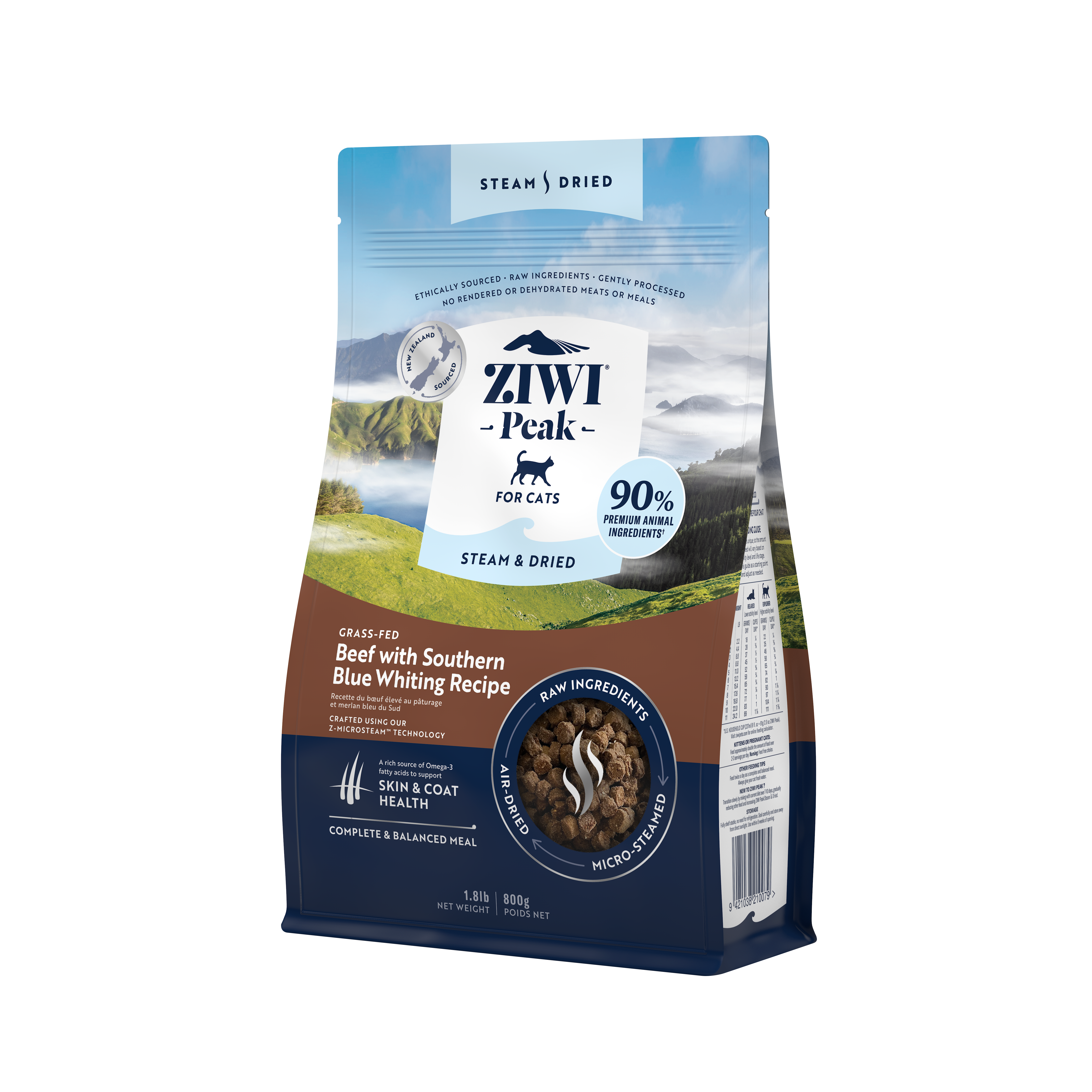 Ziwi Cat Steam & Dried Beef with Southern Blue Whiting 800g