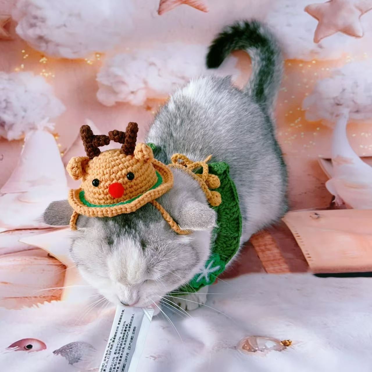 Handmade Xmas Reindeer Hat