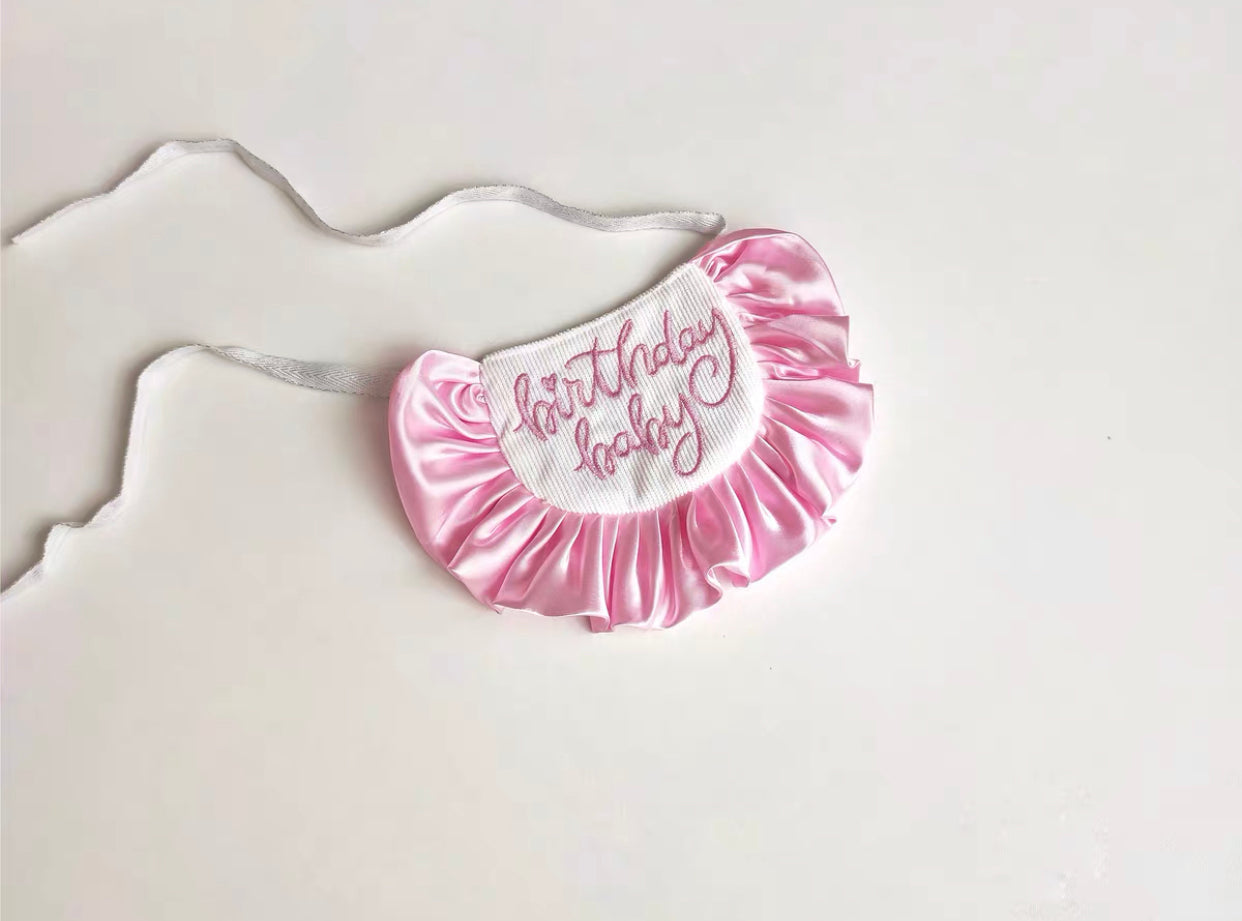 Silk Ruffles Birthday Bib