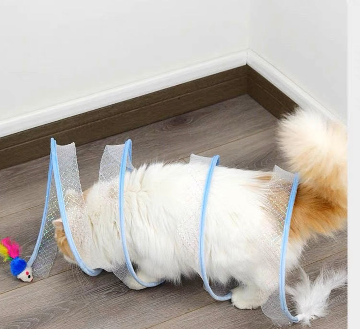 Cat Tunnel Ring Interactive Toy In Yellow | Blue | Purple