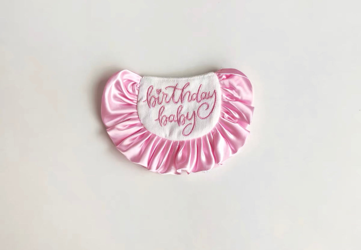 Silk Ruffles Birthday Bib
