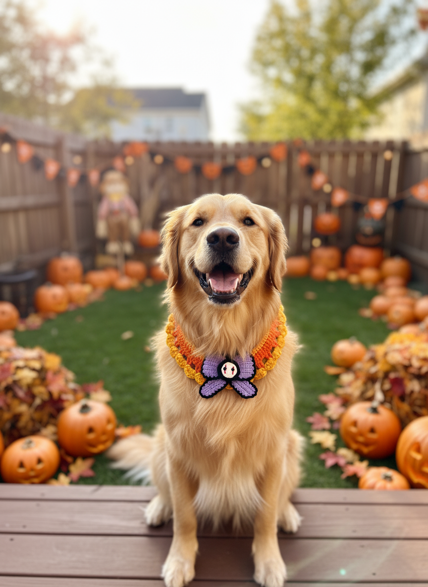 Handmade Knitted Halloween Bandana