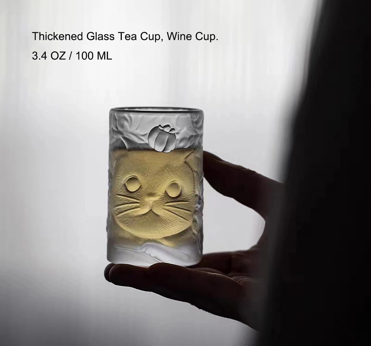 Glass Cat Tea Cups Glass Tumblers, Glass Cups for Water & Juice, Tea, Espresso, Whiskey and Other Beverages. Unique Cat Cup Gift.