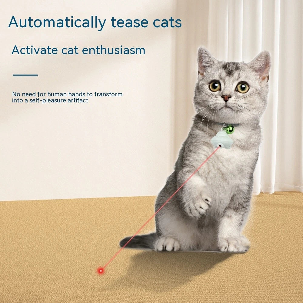 Cat Laser Toy Collar Flying Saucer USB Charging With Bell