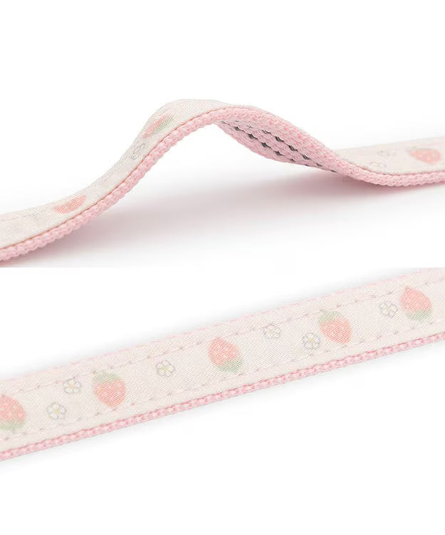 Pet Paradise Strawberry Flower Dog Harness & Leash Set – Reflective Backpack Harness