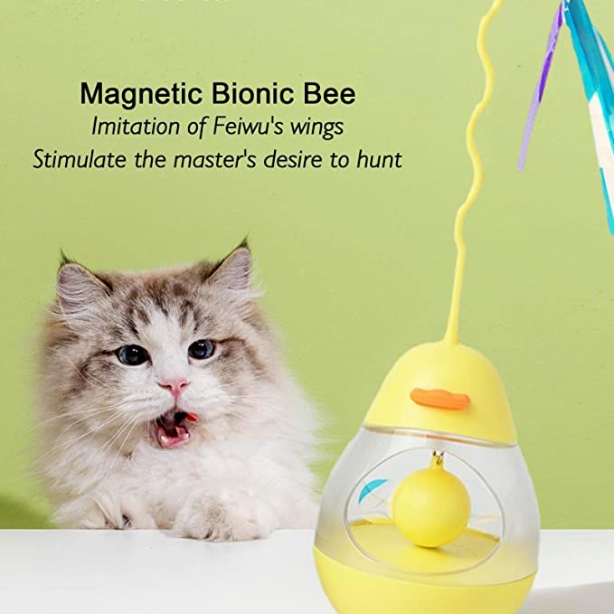 Cat Tumbler Toy In White | Yellow