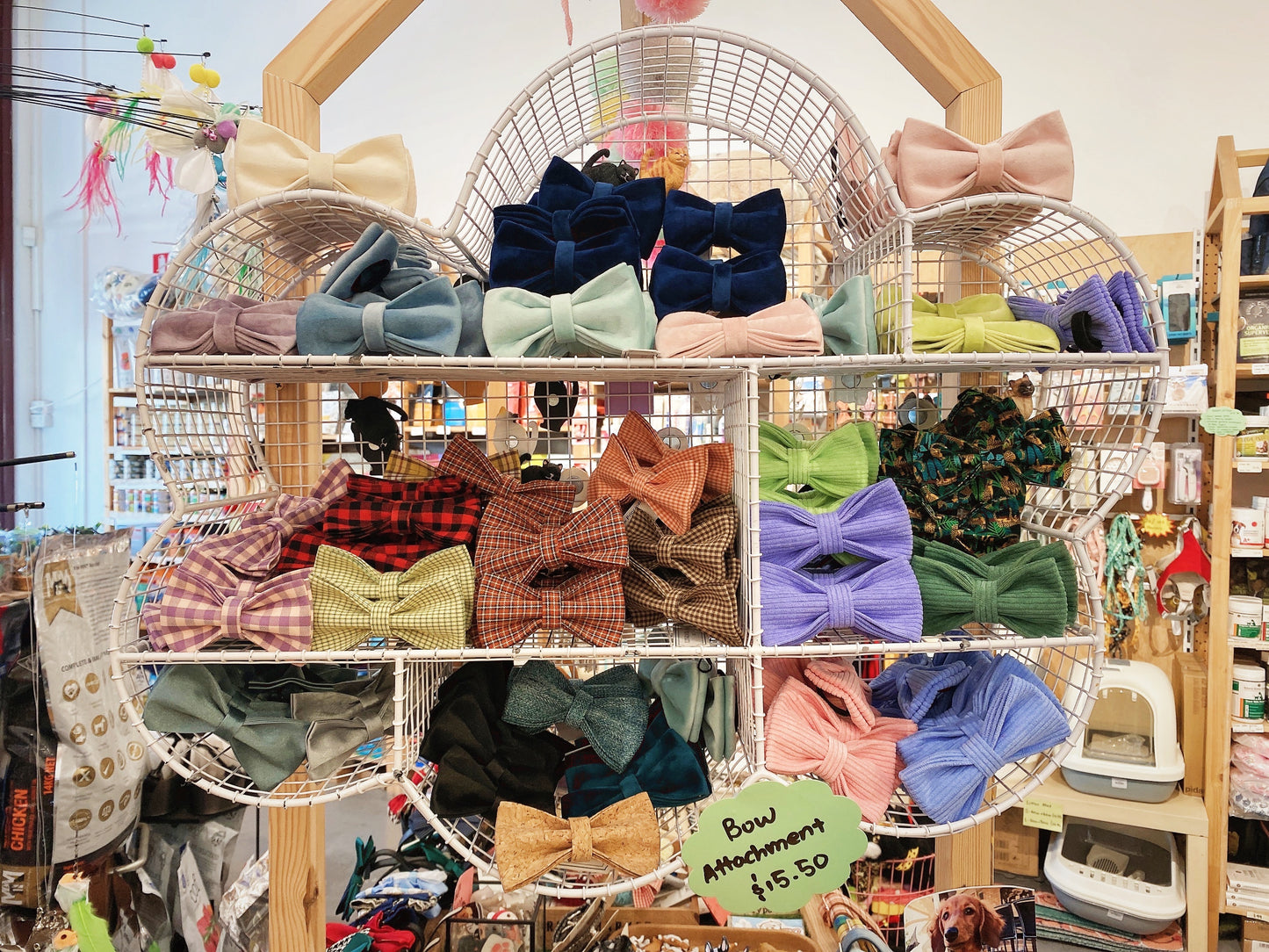 Purple Velour Collar Leash Bowtie