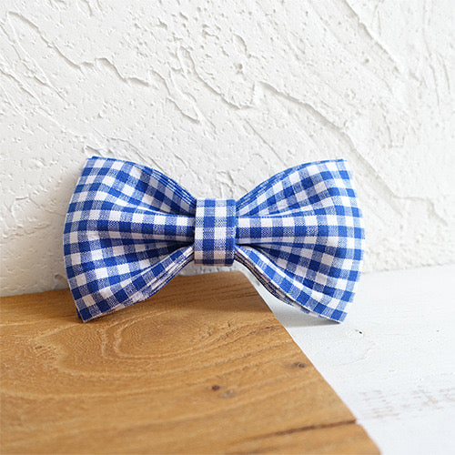 Blue Checks Bowtie Collar and Leash