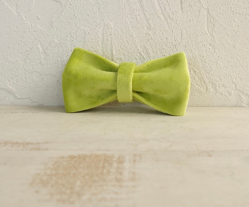 Green Velour Collar Leash Bowtie