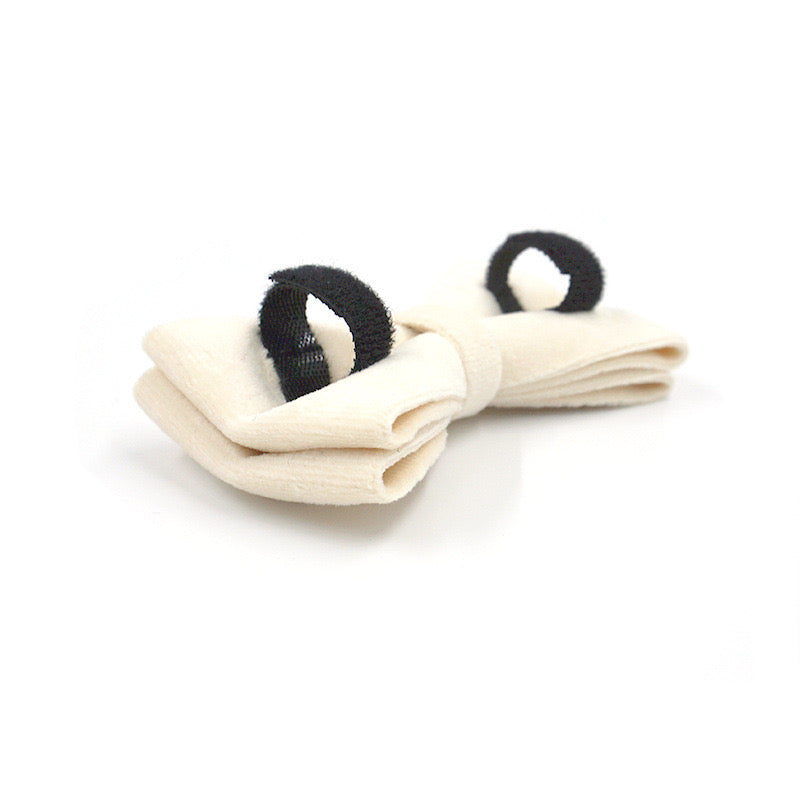 White Velour Collar Leash Bowtie