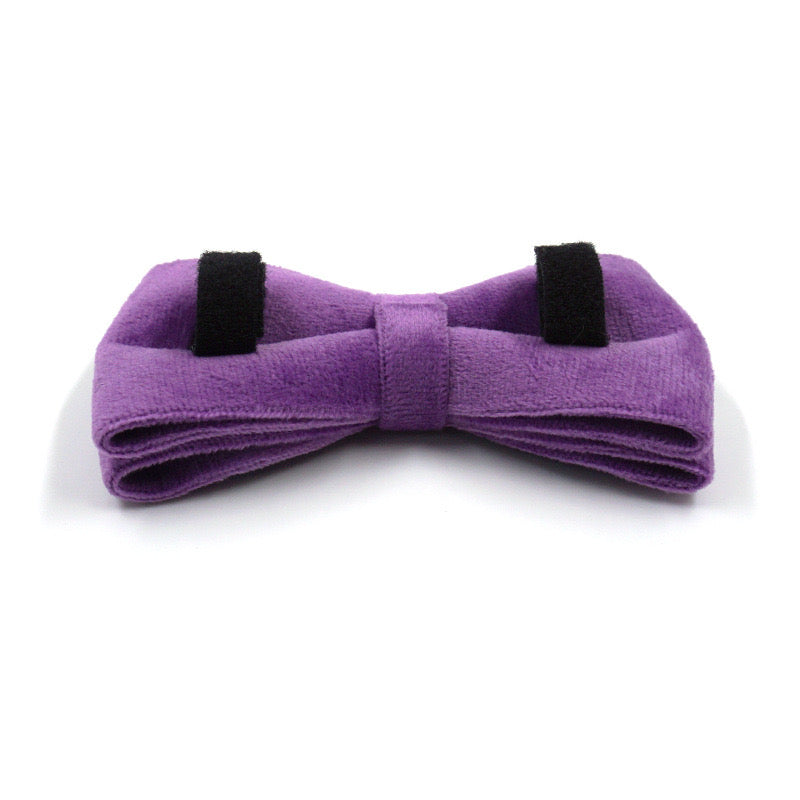 Purple Velour Collar Leash Bowtie