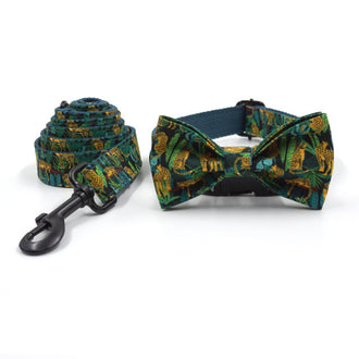 Leopard Collar Leash Bowtie