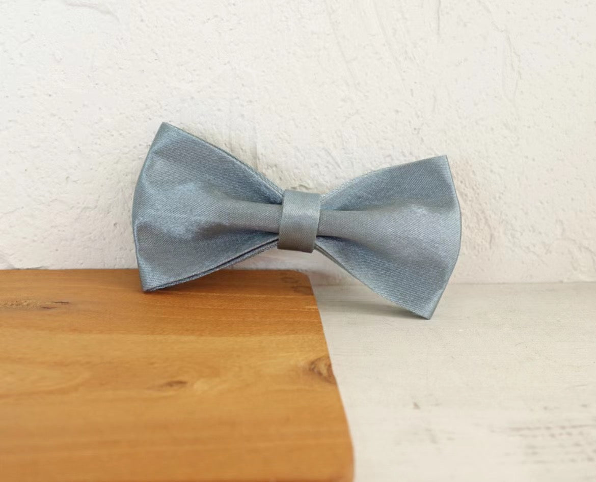 Silk Blue Collar Leash Bowtie
