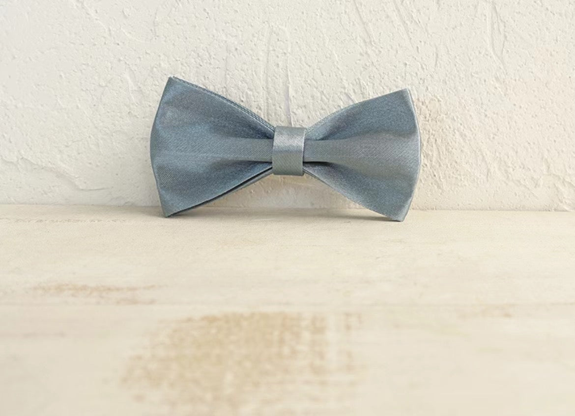 Silk Blue Collar Leash Bowtie