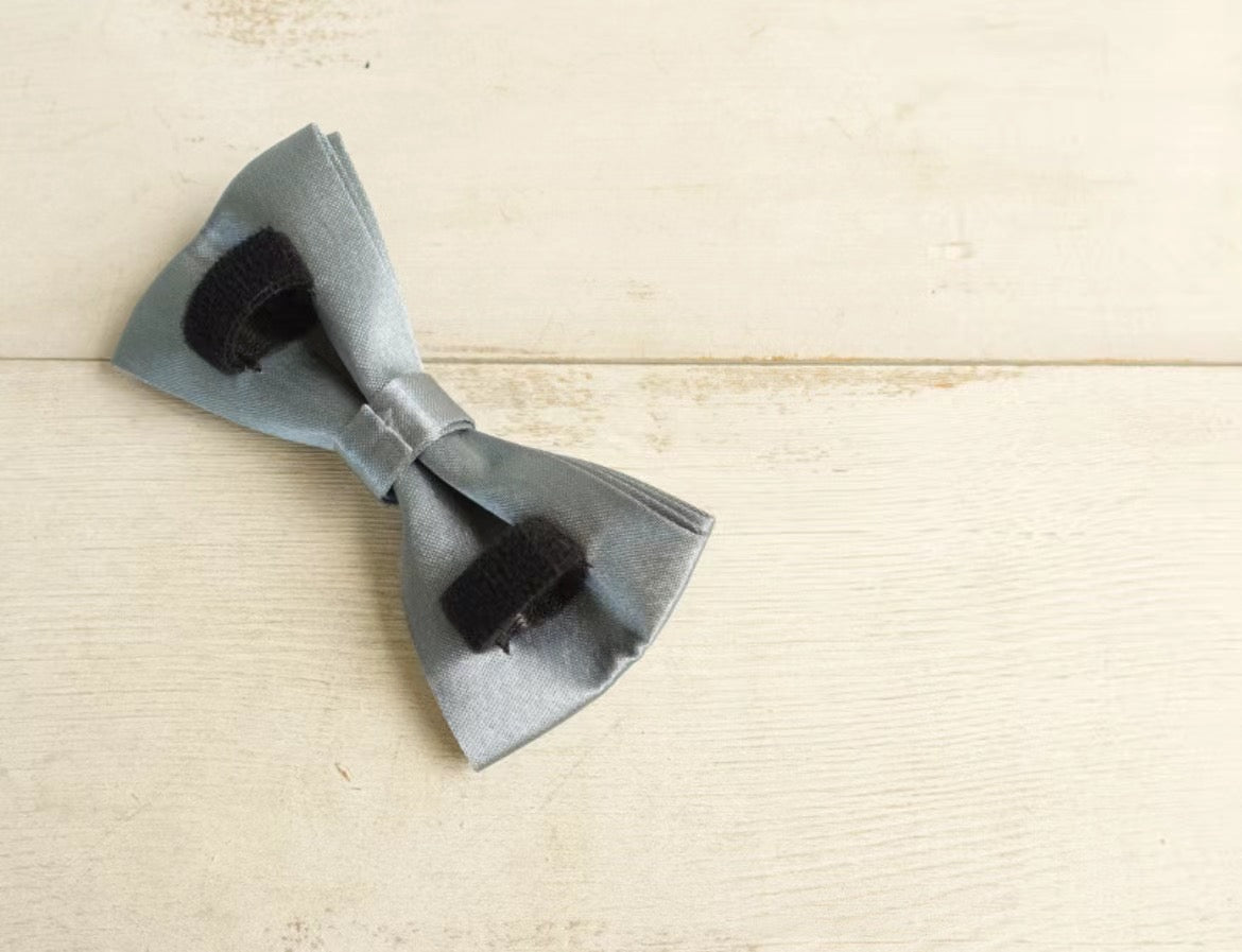 Silk Blue Collar Leash Bowtie
